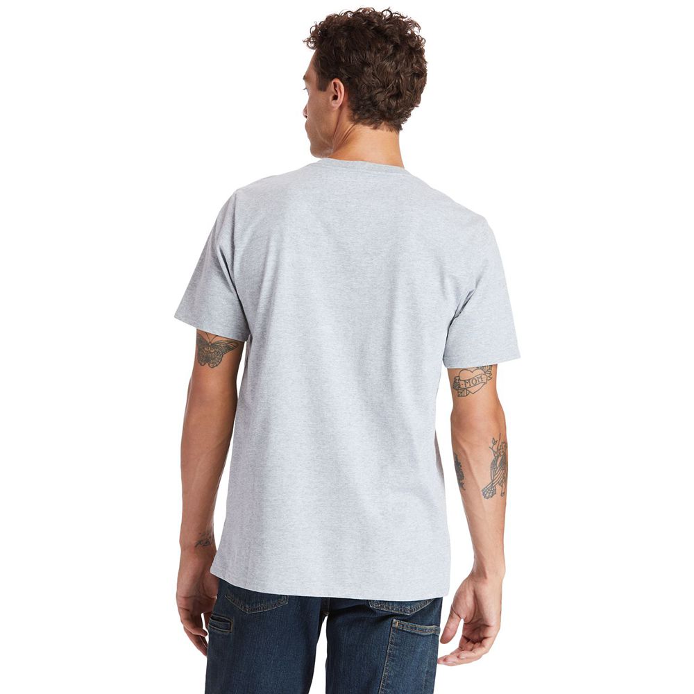 Timberland Mens T-Shirts PRO® Short Sleeve Base Plate Wicking - Grey - India SJ1473086